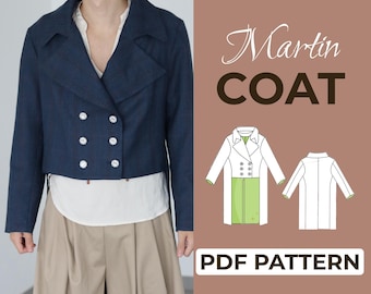 Victorial Coat Sewing Pattern | Mens Suit, Tailcoat Pattern | Pattern + Detailed Illustrated Instructions | XXS - 7XL | A0, A4 & US-Letter