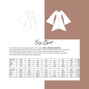 Fairy Dress + Underbust Corset Sewing Pattern + Detailed Illustration Instruction, Medieval Fantasy Dress, XXS - XXXL, A0, A4 & US-Letter image 4