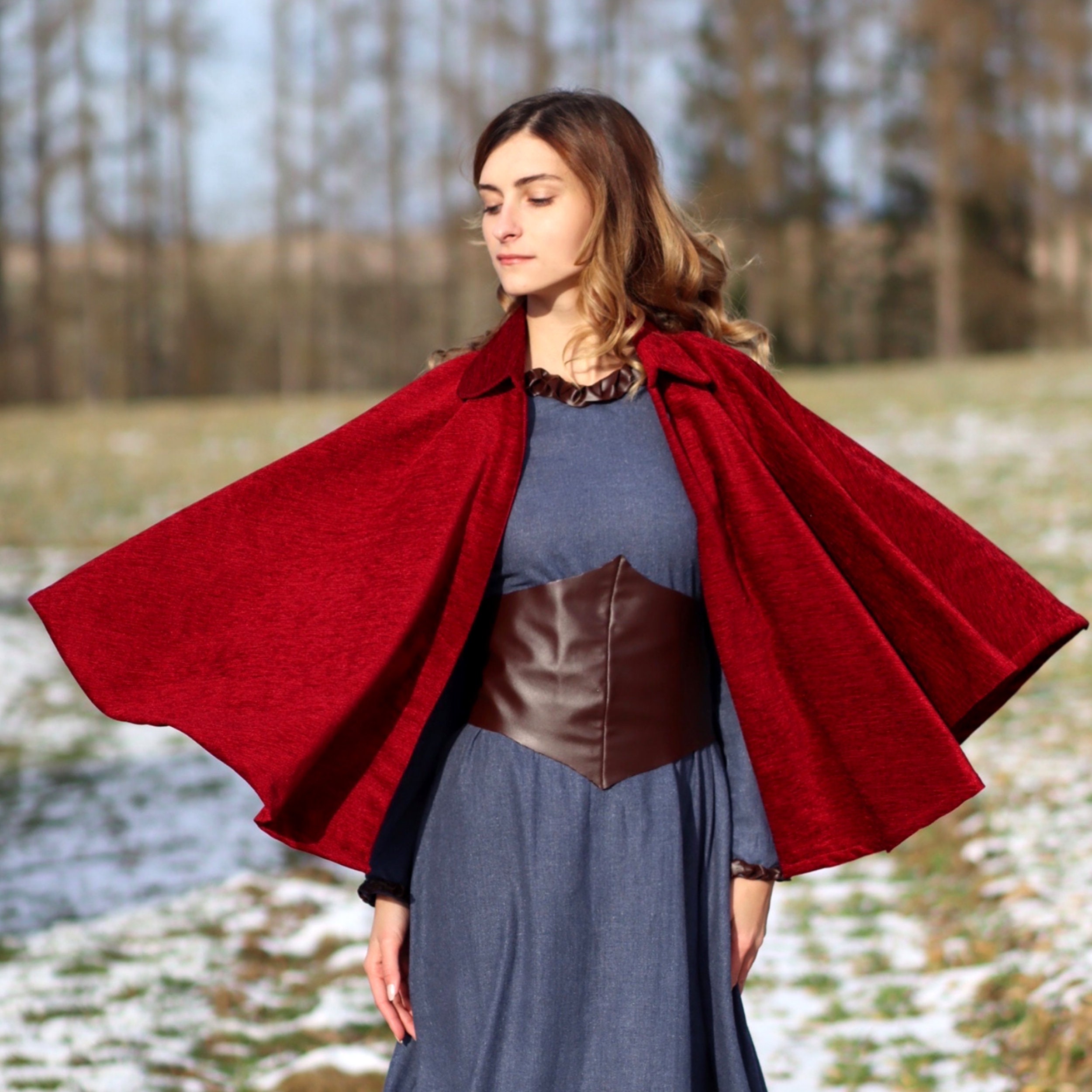 Short Cloak With Collar Sewing Pattern, Fantasy Capelet