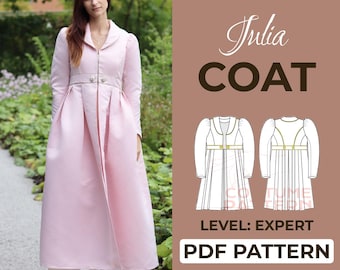 Coat Dress Sewing Pattern | Womens Suit Pattern | Pattern + Detailed Illustration Instruction | XXS - 7XL | A0, A4 & US-Letter