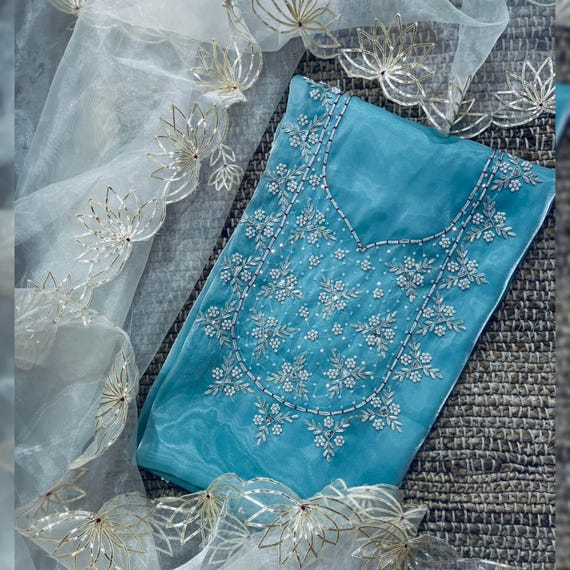 女性用クルタ・セット（ドゥパッター付き、ホワイト、7XLサイズ