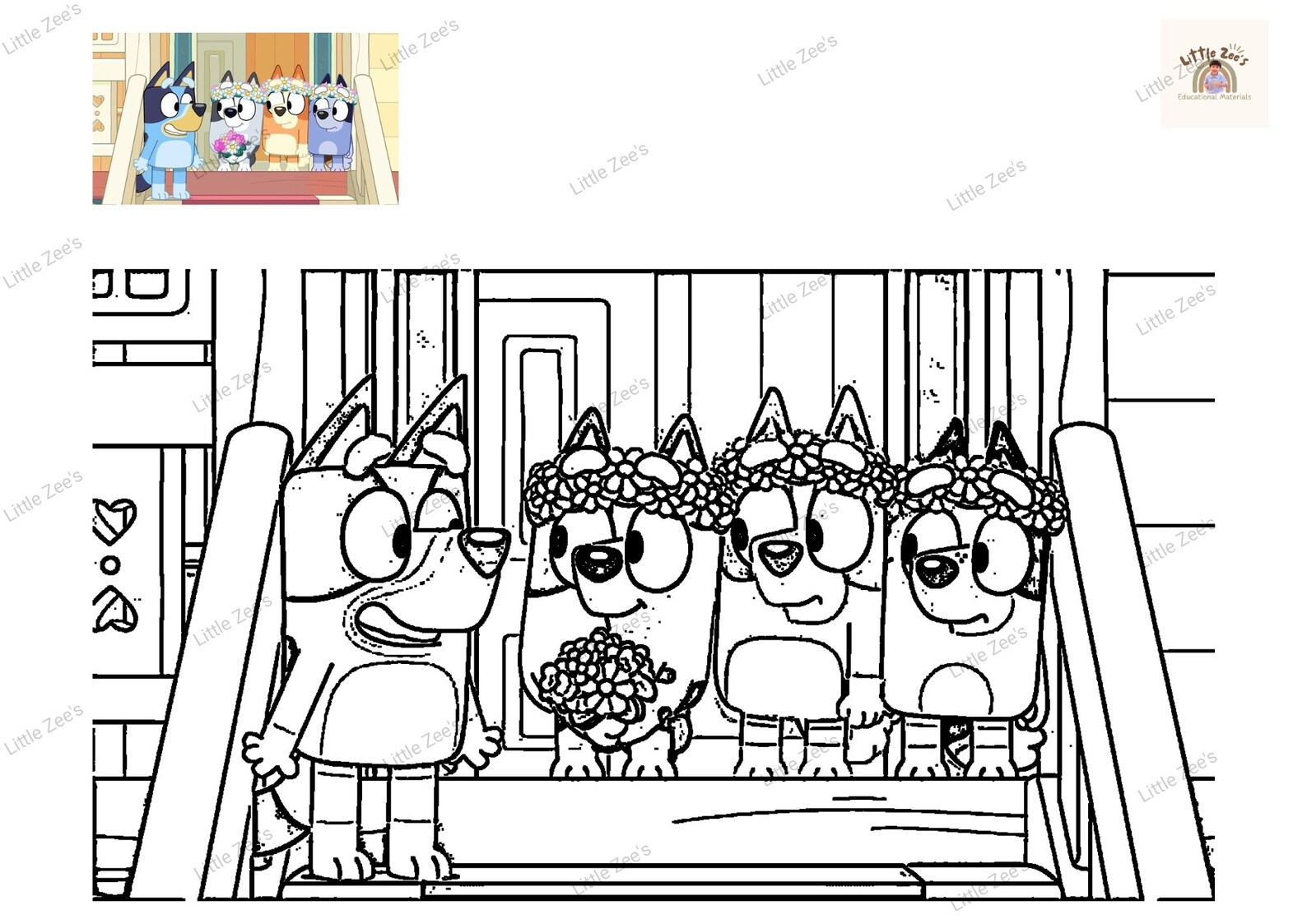 Bluey the Sign Coloring Pages - Etsy