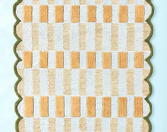 Anthropologie Matilda Goad Blue Handmade Tufted Wool Area Rug For Bedroom Livingroom Office Kitchen Nursery Entryway modern Rug