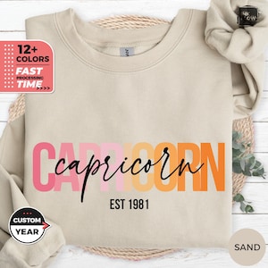 Custom Capricorn Sweatshirt, Birthday Sweatshirt, Crewneck Sweatshirt, January Birthday, Astrology Shirt Capricorn, Capricorn Birthday Gift