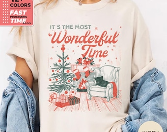 È il momento più meraviglioso - Maglietta Comfort Colors - Maglietta natalizia vintage, maglietta retrò per le vacanze