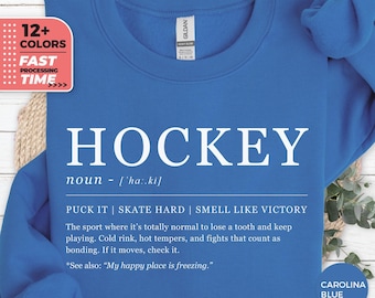 Funny Definition Hockey Sweatshirt, Hockey Sweater for Players & Coaches, Sports Hoodie, Athletic Shirt, Hockey Definition Gift for Her Him