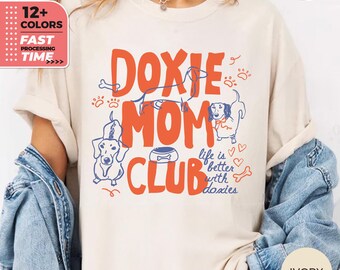 Doxie Mom Club Comfort Colors T-Shirt – Cute Dachshund Dog Mom Graphic Tee