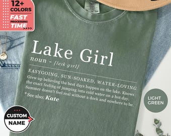 Lake Girl Definition Comfort Colors T-Shirt – Summer Lake Life Aesthetic Tee