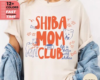 Shiba Mom Club Comfort Colors T-Shirt – Cute Shiba Inu Dog Mom Tee