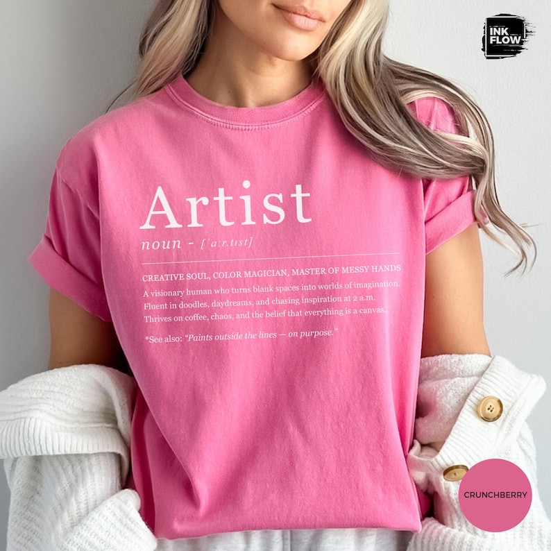 Funny Definition Artist T-Shirt, Creative Soul TShirt, Painter Gift Idea, 100% Cotton S-3XL Comfort Colors® Shirt, Artist Graphic T-Shirt image 2