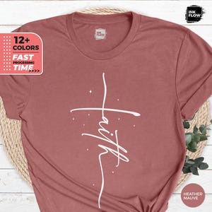 Faith Cross T-Shirt, Faith Sweater, Christian Spiritual T-Shirt, Vertical Cross Top, Religious Spiritual Tshirt, Christian Shirt Gift
