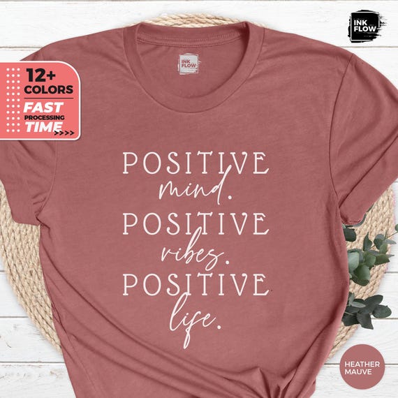 Long Sleeve Sweatshirts For Women - Positive Mind Vibes Inspirational Quotes, Red, Medium - View #13