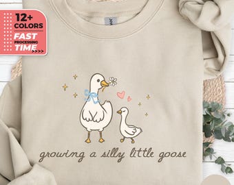 Felpa "Growing a Silly Little Goose" - Maglione divertente per la gravidanza, felpa per future mamme, regalo per baby shower