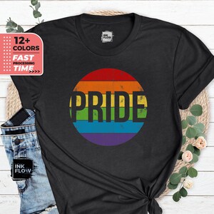 Pride Flag T-Shirt, Gay Pride Tee, Rainbow Shirt, Equality LGBTQ Pride Month, Womens Rainbow Top, Kindness and Support Shirt, Gay Pride Flag