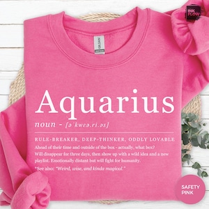 Sudadera divertida con la definición de Acuario, suéter astrológico, sudadera divertida con capucha del signo del zodiaco, horóscopo humorístico de Acuario, regalo acogedor con la definición para ella imagen 2