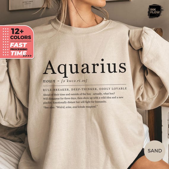Funny Aquarius Definition Sweatshirt, Astrology Sweater, Fun Zodiac Sign Hoodie, Aquarius Humor Horoscope, Cozy Definition Gift for Her