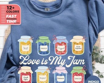 Love Is My Jam Sweatshirt – Cute Retro Kindness Sweater