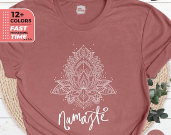Namaste Lotus Blume T-Shirt für Frauen, Maditation Hoodie, Yoga T-Shirt, Mandala Pullover, Lotus Blume Geschenk, Namaste Zitat T-Shirt