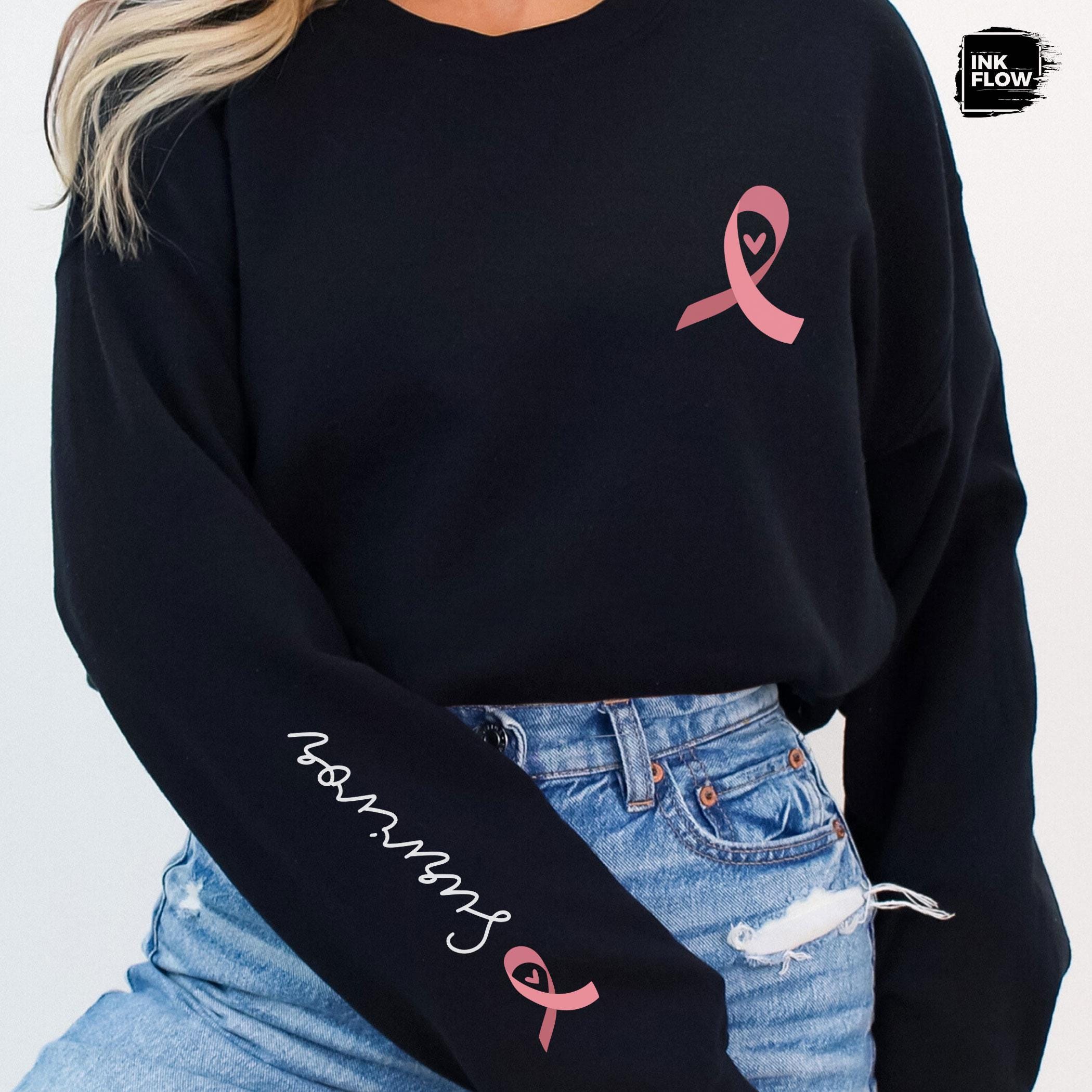 SFHFY Felpa Donna Cancro Al Seno Con Nastro Rosa – 'We Fight Together', Girocollo, Mix Cotone - 4