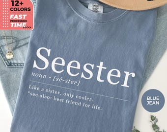 Camiseta con definición divertida de hermana, camiseta sarcástica de cumpleaños, regalo para la mejor hermana, camiseta adorable para la hermanita, camiseta para mejores amigas, camiseta de cumpleaños para la mejor amiga