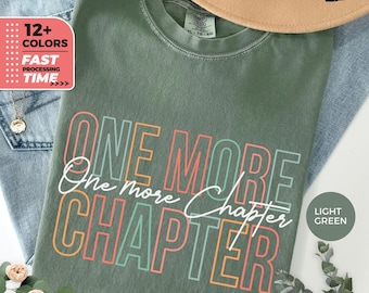 One More Chapter Boho Comfort Colors® T-Shirt, Book Lover Shirt, Cute Reading TShirt for Women, Literary Gift, Library Books, Teacher Reader