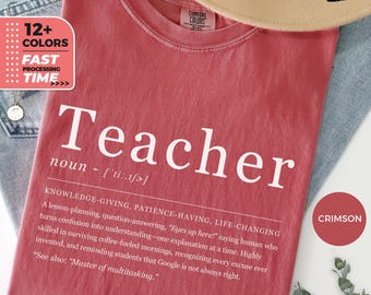 Funny Definition Teacher T-shirt, Educator Gift, Comfort Colors® Tee, Teacher Appreciation Week Shirt, Back to School Tee, Teaching TShirt