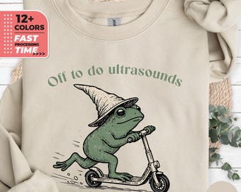 Funny Frog Scooter Ultrasound Sweatshirt, Sonographer Frog Sweater, Radiology Gift