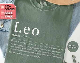 Funny Leo Definition T-Shirt, Comfort Colors® Astrology Shirt, Funny Horoscope Gift for Her, Zodiac Sign TShirt, Leo Humor Definition Shirt