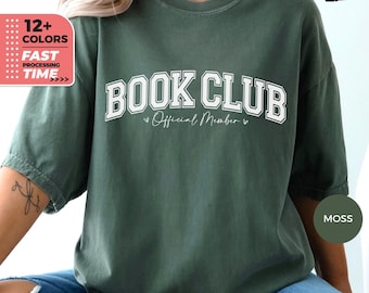 Book Club T-Shirt, Comfort Colors® Official Member Varsity Shirt, Book Lover TShirt, Vintage Book Club Shirt, Reading Tee, Gift for Readers