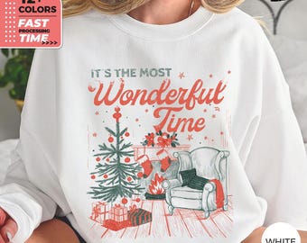 È il momento più meraviglioso - Maglione natalizio vintage, felpa retrò per le vacanze