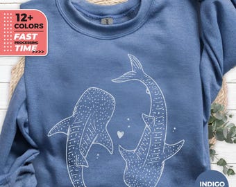 Whale Shark Sweatshirt – Minimal Ocean Life Marine Graphic Sweater