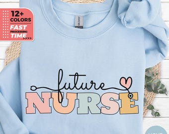 Bluza z kapturem Future Nurse, Studentka szkoły pielęgniarskiej, Koszulka dla studenta, Koszulka Future Nurse, Prezent dla studenta pielęgniarstwa, Koszulka szkoły pielęgniarskiej, Bluza RN