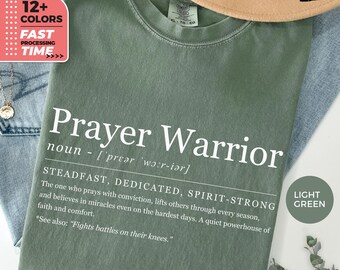 Prayer Warrior Definition Comfort Colors T-Shirt – Faith Based Christian Tee