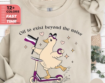 Asexual Pride Goose Scooter Sweatshirt – Queer Ace Graphic Sweater