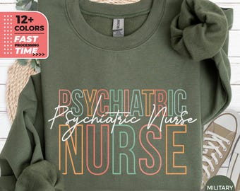 Psychiatric Nurse Boho Sweatshirt, Mental Health Nurse Sweater, Gift for Nurses, Stylish Nursing Top Appreciation Gift for Nurses, Pych Med