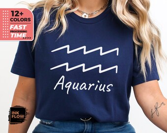 Aquarius Zodiac T-Shirt, Birthday gift for Aquarius Women, February Birthday Sweater, Crewneck Top, Astrology Aquarius T-Shirt Gift