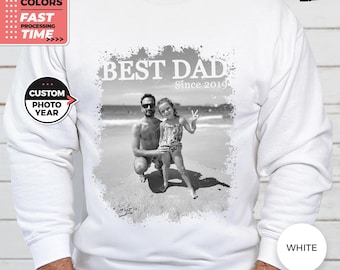 Best Dad Custom Photo Sweatshirt, Personalized Father's Day Gift, Picture Sweater for Dad, Custom Gifr for Him, Fathers Day Gift From Kids