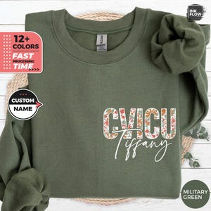 Sudadera de enfermera de la UCI cardiovascular personalizada, suéter floral de la UCI cardiovascular, regalo personalizado, sudadera con capucha de la unidad de cuidados intensivos cardiovasculares, regalo de agradecimiento para enfermeras