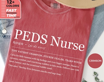 T-shirt d'infirmière PEDS définition amusante, chemise d'infirmières pédiatriques Comfort Colors®, chemise d'infirmière PEDS humoristique, t-shirt Hilarius PEDS, idée cadeau médical