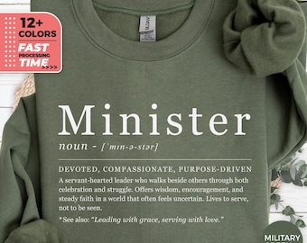 Minister Definition Sweatshirt – Faith Based Christian Graphic Sweater