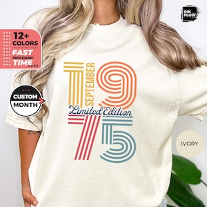 1975 Limited Edition, Retro 50th Birthday Shirt, 1975 Birthday Gift, Made in Shirt, Fifties Bday For Wife, Vintage Shirts, 50th Funny TShirt