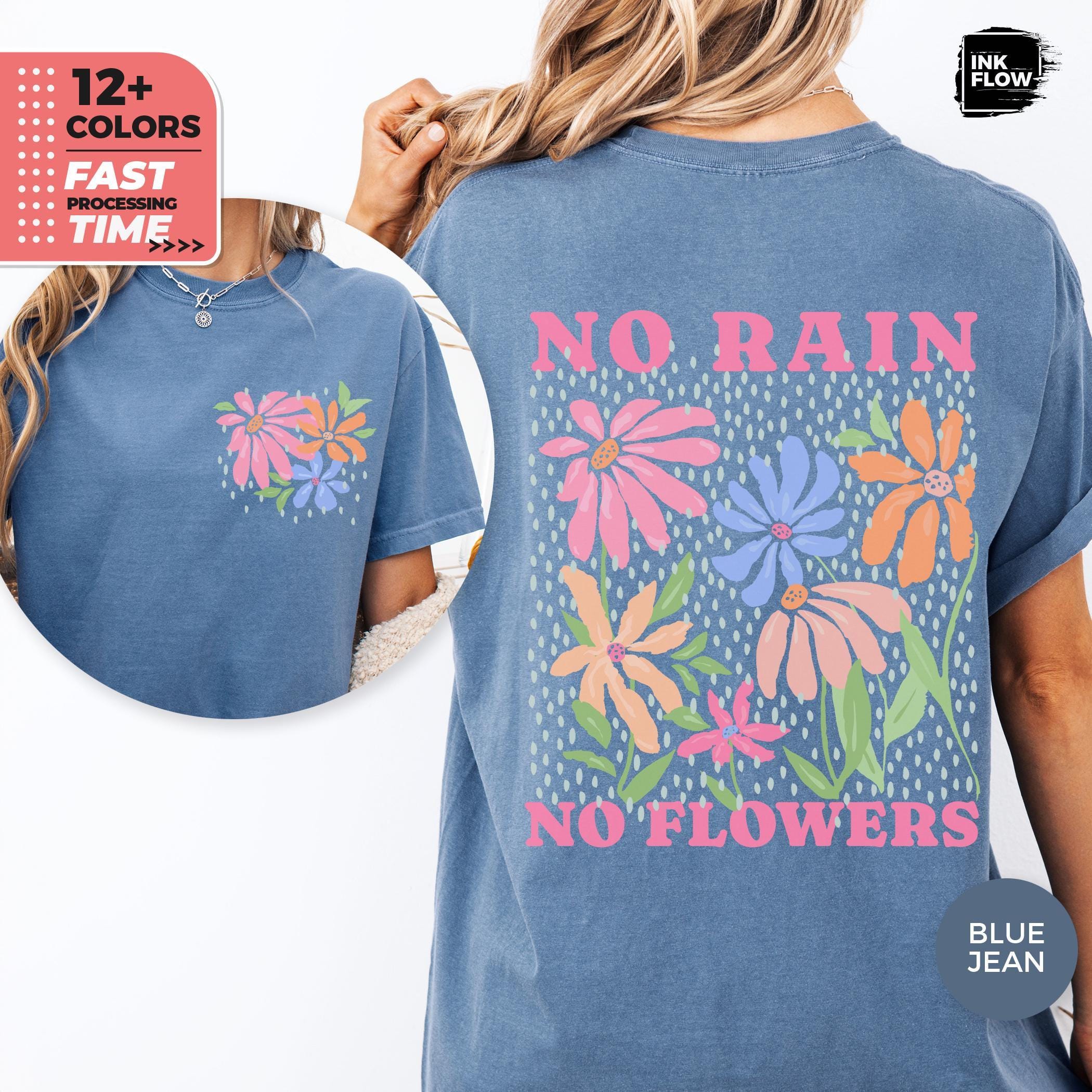 No Rain No Flowers Shirt, Tropical Summer Vacation Comfort Colors