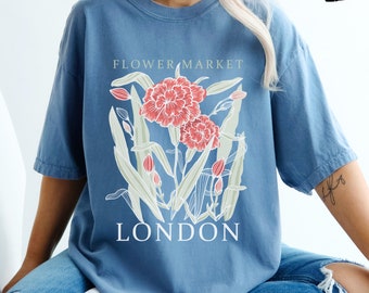 London Wildflowers T-shirt for Women, Flower Market Shirt, Floral