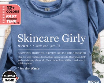 Felpa personalizzata per amanti della cura della pelle – Maglione per appassionate di bellezza, felpa con cappuccio per chi ama prendersi cura di sé, regalo personalizzato con nome