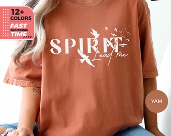 Geist führt mich Shirt, christliches T-Shirt, Psalmen 143: 10 Tshirt, religiöses T-Shirt, Geschenk für Christen, Bibel-Liebesvers, Motivationszitat-T-Shirt