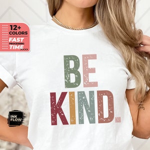 Camiseta Sé amable, camiseta Elige la amabilidad, camiseta inspiradora, camiseta retro Sé amable, camiseta con cita de afirmación positiva, regalo de amabilidad para ella