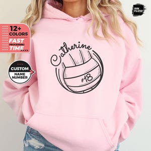 Volleyball Custom Hoodie, Personalized Gift, Volleyball Jersey, Custom Hoodie, Custom Name and Number Sweater, Volleyball Fan Shirt