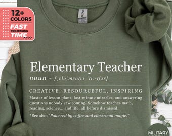 Elementary Teacher Sweatshirt – Definition Educator Sweater, Classroom Hoodie, Teacher Gift
