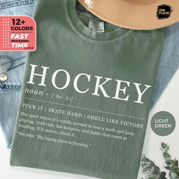 Funny Definition Hockey T-Shirt, Comfort Colors® Hockey Shirt for Players & Coaches, Sports TShirt, Funny Athletic Shirt, Hockey Lover Gift