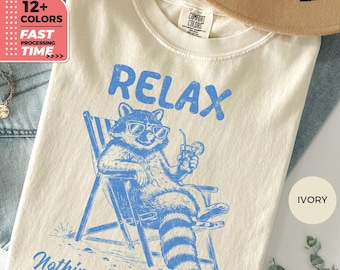 Relax Nothing Is Under Control Comfort Colors T-Shirt – Funny Raccoon Beach Graphic Tee